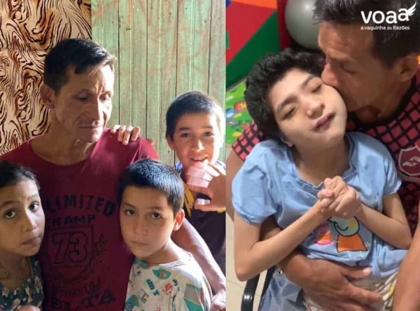 Pai que cria sozinho adolescente com microcefalia e mais 3 filhos consegue arrecadar mais de R$ 150 mil em doações na internet