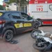 Motociclista fratura a perna após colisão entre veículos