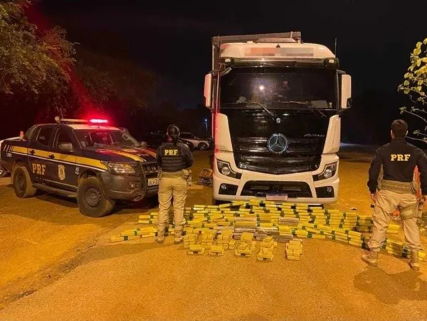 PRF apreende mais de 200 quilos de maconha em caminhão na BR-364