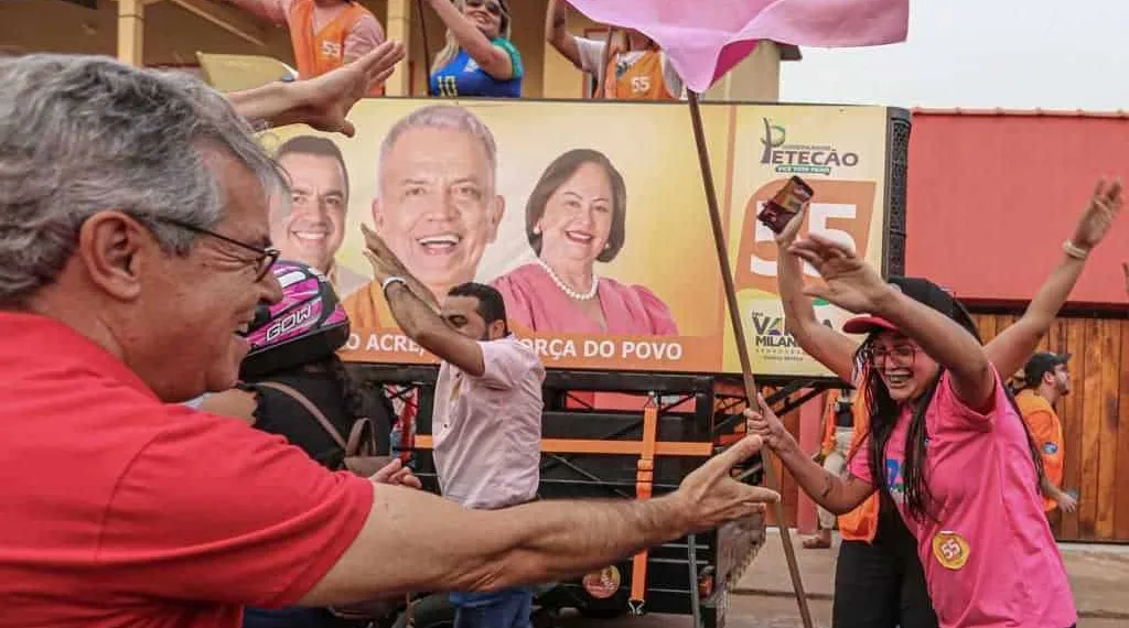 Em clima de cordialidade, militância de Jorge e Petecão se encontram durante agenda na capital