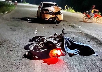 Motociclista morre após invadir a contramão e colidir de frente com carro, no interior do Acre