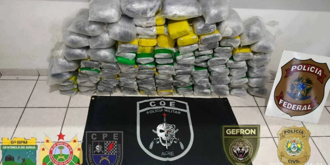 Forças de Segurança apreendem quase 120 quilos de drogas no Rio Juruá