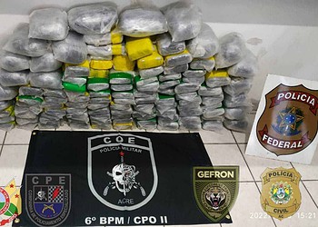 Forças de Segurança apreendem quase 120 quilos de drogas no Rio Juruá