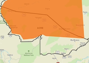 Inmet emite alerta laranja para chuvas e ventos intensos no Acre