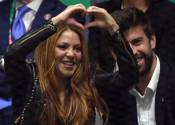 Shakira e Piqué durante partida de tênis em Madri, em 2019 Foto: AFP