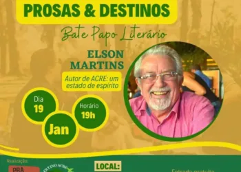 Clube de leitura e agência de turismo organizam bate-papo literário com o escritor Elson Martins nesta quinta, 19