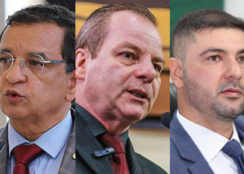 Os deputados Luiz Gonzaga, Pedro Longo e Nicolau Júnior/Foto: montagem