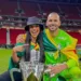 A convite da CBF, Jéssica Ingrede assiste final da Supercopa e reencontra goleiro Weverton