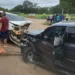 Acidente em Sena Madureira envolvendo cinco veículos deixa carros 'engavetados'