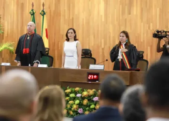 Governadora em exercício defendeu a democracia, a união entre as instituições e destacou a parceria exitosa entre o governo do Estado e o Poder Judiciário. Foto: Marcos Vicentti/Secom