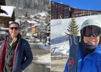 Depois de aproveitar alguns dias na Suíça, o colunista social Gigi Hanan está na França, onde está aprendendo a esquiar, com um grupo de amigos  