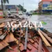 Parte de carga de caminhão despenca na Avenida Antônio da Rocha Viana