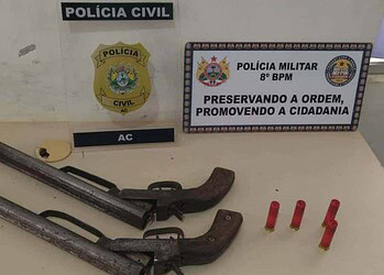 Dupla é presa e polícia apreende duas armas de fogo em Sena Madureira