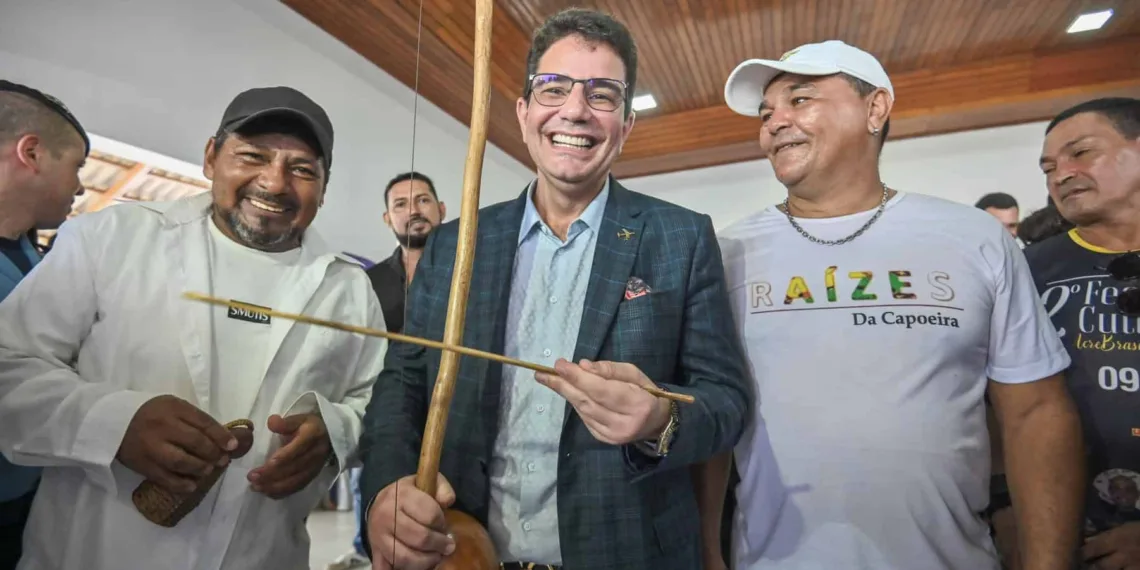 Cameli destacou também a importância da cultura para o Estado, por meio de projetos como a capoeira e também do trabalho desempenhado pelo grupo TRZ, que ornamentou as paredes do Ciecs com o grafite. Foto: Diego Gurgel/Secom