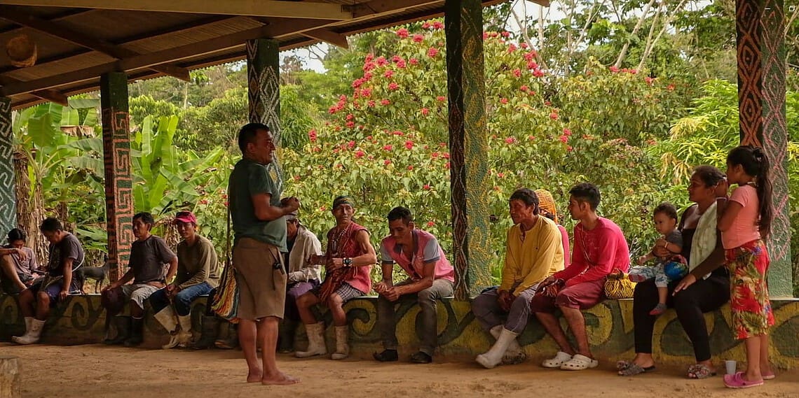 Shubuã é um espaço coberto onde o povo indígena se reúne para realizar práticas religiosas, festas ou promover ações de interesse coletivo. Foto: Alexandre Cruz-Noronha