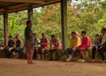 Shubuã é um espaço coberto onde o povo indígena se reúne para realizar práticas religiosas, festas ou promover ações de interesse coletivo. Foto: Alexandre Cruz-Noronha