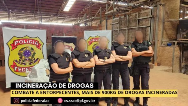 Polícia Federal destrói cerca de 1 tonelada de drogas em Rio Branco; veja o vídeo