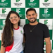 Estudante Vitória Renata, selecionada para o intercâmbio no Japão, e o prof. Luiz Eduardo, diretor Sistêmico de Relações Internacionais