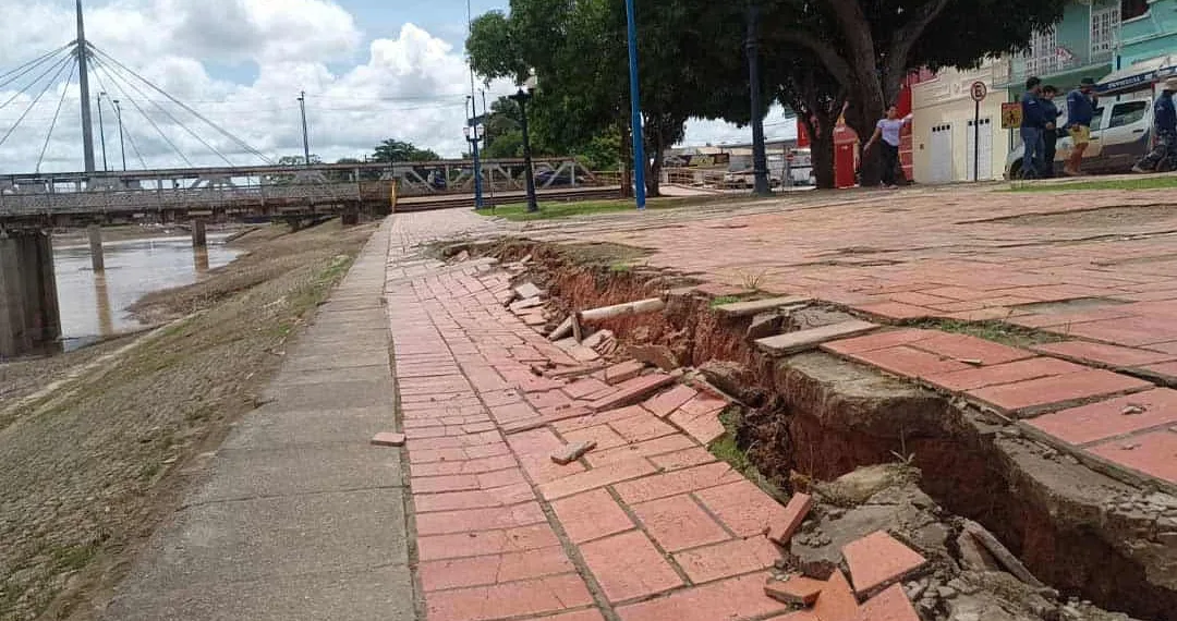 Após rachaduras, trecho do Calçadão da Gameleira será interditado para recuperação