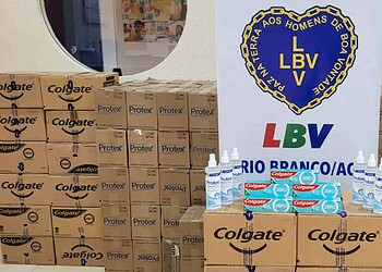 Campanha SOS Calamidades da LBV faz doação de produtos de higiene pessoal à Defesa Civil