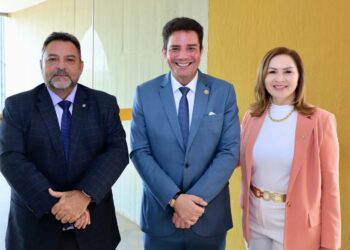 Governador Gladson Cameli se reuniu com a deputada federal Socorro Neri e o deputado Zezinho Barbary, em Brasília. (Foto Pedro Devani/Secom)