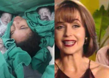 Matéria de mãe que batizou trigêmeas de Paola, Paulina e Paloma é compartilhada por atriz de ‘Usurpadora’