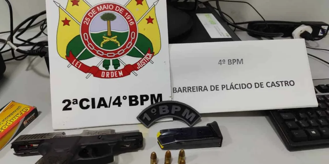 Trio que tentava entrar na Bolívia com arma de fogo é preso em Plácido de castro