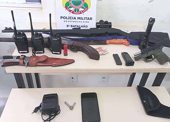 Quatro são presos em flagrante por roubo de armas de fogo e munição na BR-364