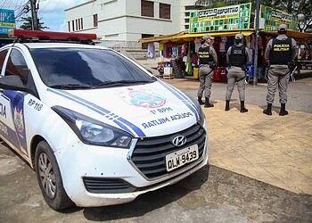 Policiamento na área comercial de Rio Branco. Foto: Dhárcules Pinheiro/Sejusp