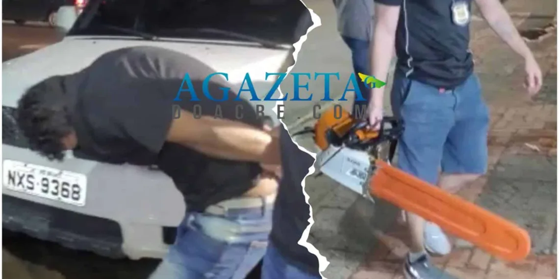 Homem é preso em flagrante ao tentar vender motosserra roubada