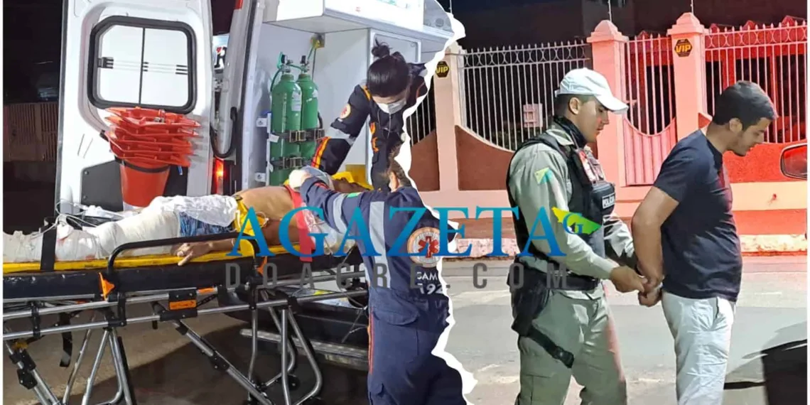 Motorista de caminhonete atropela motociclista, foge do local, mas é preso em flagrante