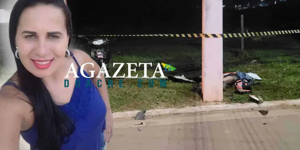 Mulher morre após perder controle de moto e bater contra poste na Estrada do Calafate
