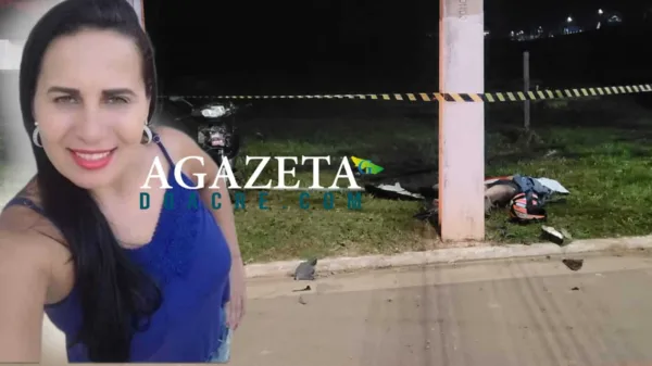 Mulher morre após perder controle de moto e bater contra poste na Estrada do Calafate