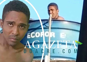 Homem invade casa de policial sobe em caixa d'água para se refrescar e termina preso