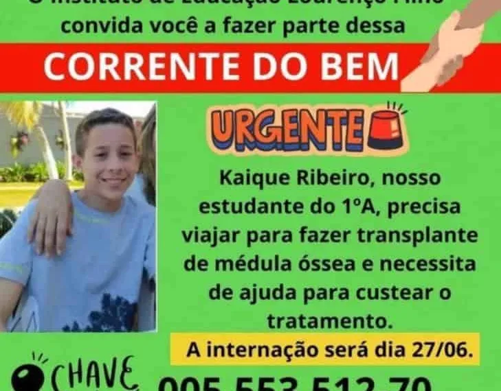 Família realiza vaquinha para custear transplante de medula de adolescente acreano