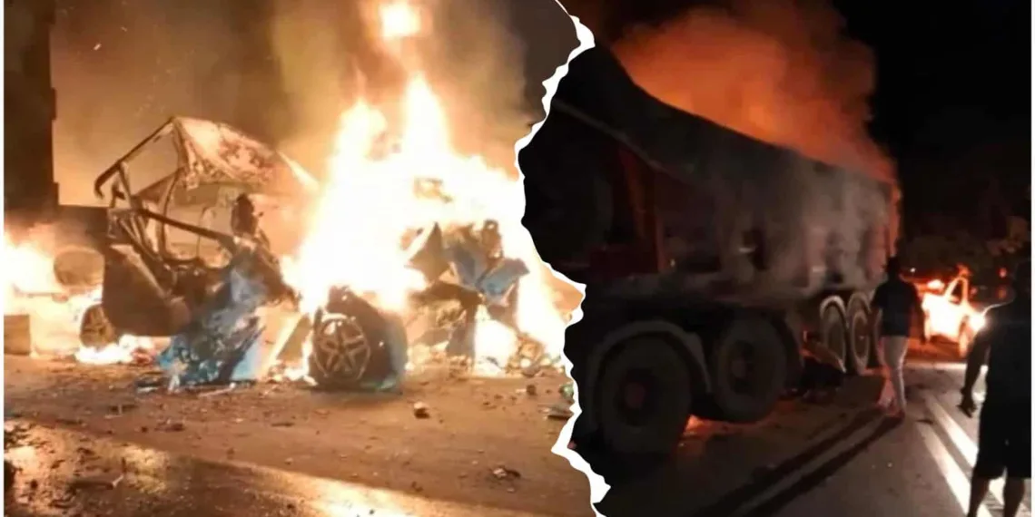 Médico morre carbonizado na BR-364, após colisão entre caminhonete e carreta