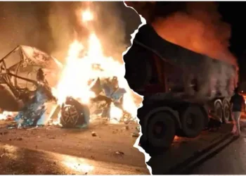 Médico morre carbonizado na BR-364, após colisão entre caminhonete e carreta