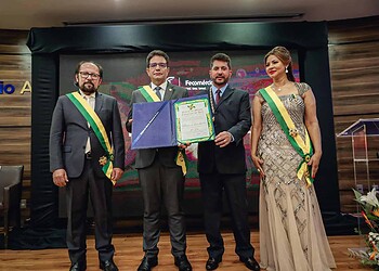 Na noite desta terça-feira, 18, o governador Gladson Cameli foi homenageado com a Ordem do Mérito Comercial. Foto: José Caminha/Secom