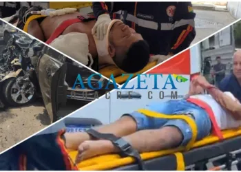 Vídeo mostra momento que carro atropela motociclista, que teve perna decepada