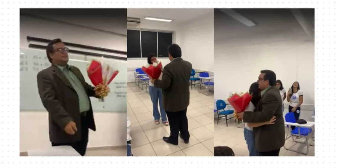 Pai faz serenata para filha na escola, no aniversário de 15 anos: ‘era o sonho dela’