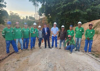 Governador Gladson Cameli vistoriou o canteiro de obras da Ponte da Sibéria, em Xapuri. Foto: cedida
