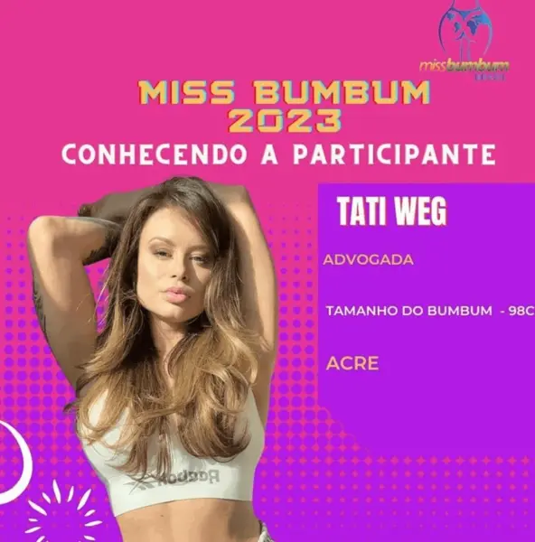 Catarinense vai representar o Acre no concurso Miss Bumbum Brasil