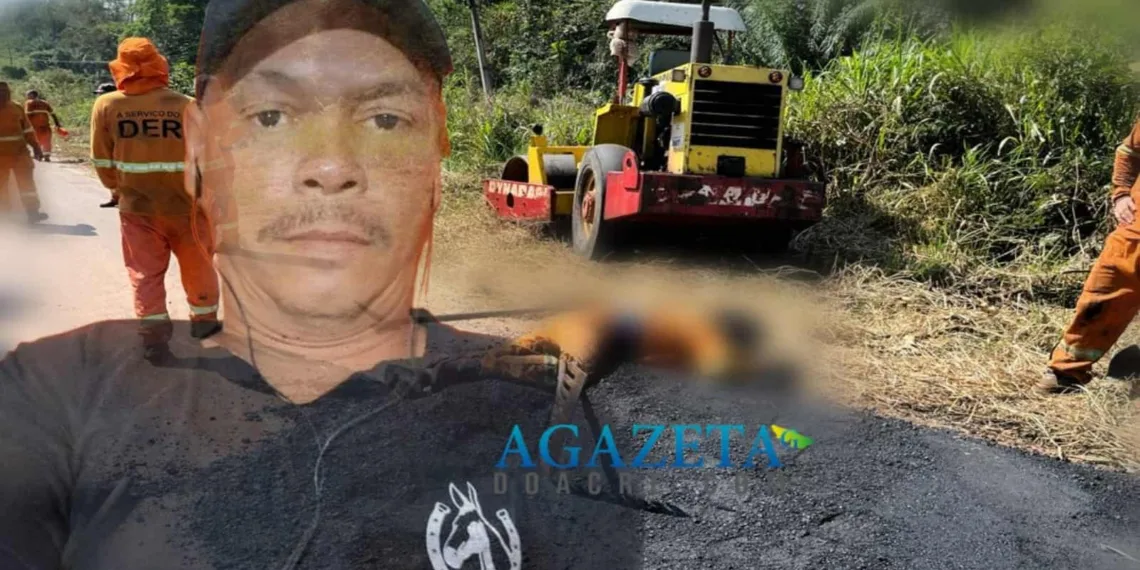 Operário que trabalhava na recuperação da BR-364 tem cabeça esmagada por rolo compressor