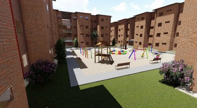Primeira etapa do futuro conjunto habitacional do Irineu Serra contará com 224 apartamentos. Imagem: Sehurb