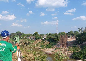 A Ponte da Sibéria está sob a responsabilidade técnica do Departamento de Estradas de Rodagem (Deracre) e é executada pelo Consórcio Rio Acre. Foto: Ascom/Deracre