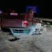 Carro colide com caminhão e capota na BR-364