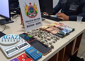 Casal é preso após polícia encontrar droga escondida dentro do freezer de um bar em Rio Branco