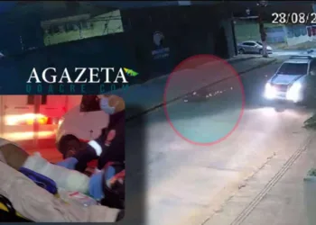 Colisão entre viatura da PM e motocicleta deixa pai e filho feridos