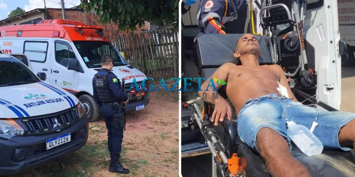 Mulher esfaqueia marido e tenta impedir socorro; facção e PM intervêm para salvar vítima