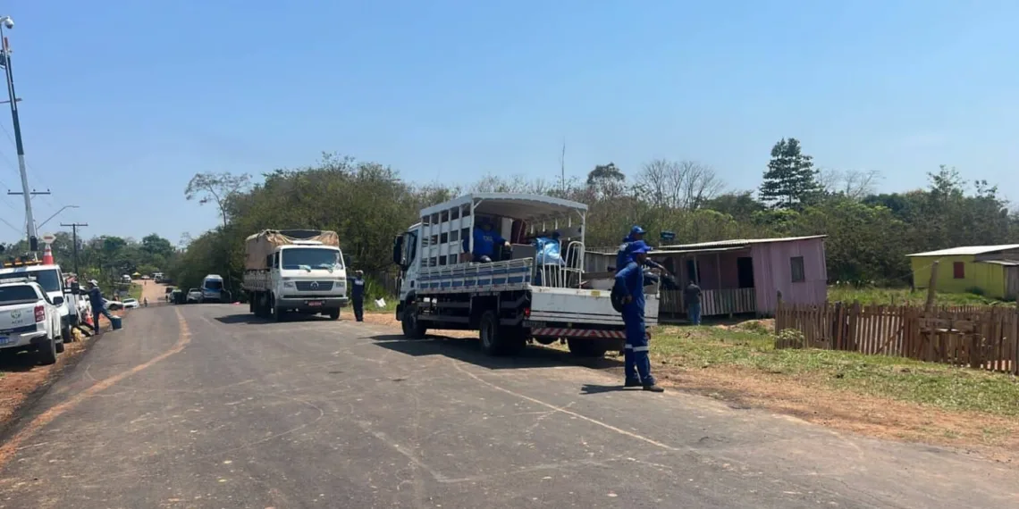 Foi disponibilizado apoio logístico para o transporte das pessoas. Foto: cedida